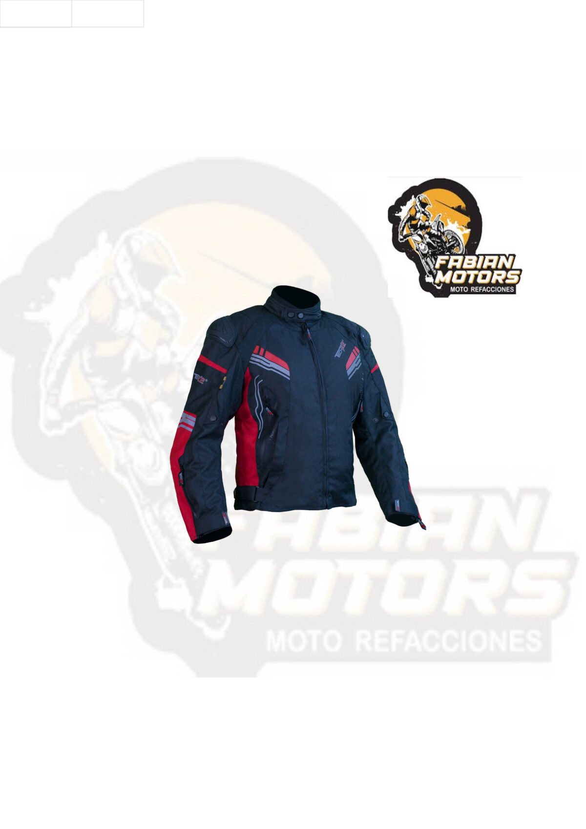 CHAMARRA PARA MOTOCICLISTA TECHX2 SP-1313 "JACKET 3" NEGRO/ROJO TALLA: EEG