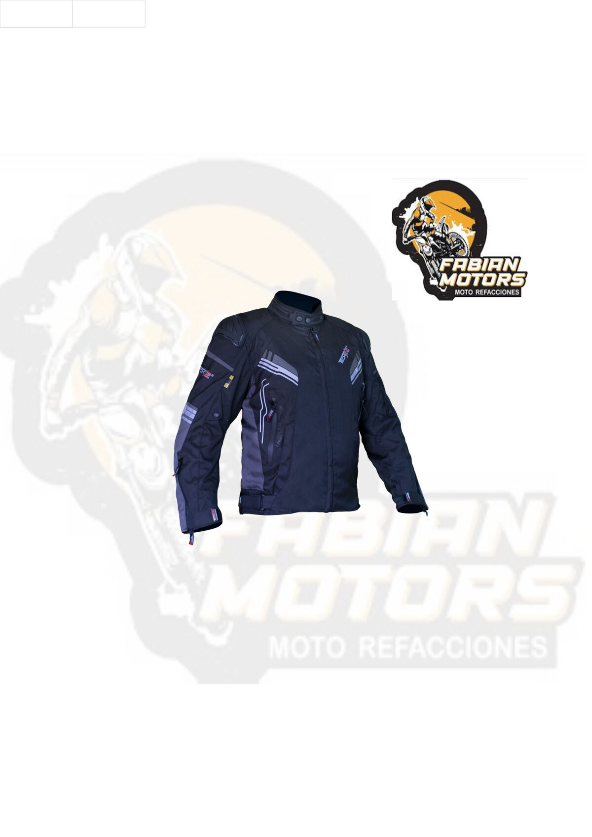 CHAMARRA PARA MOTOCICLISTA TECHX2 SP-1313 "JACKET 3" NEGRO/GRIS TALLA: EG
