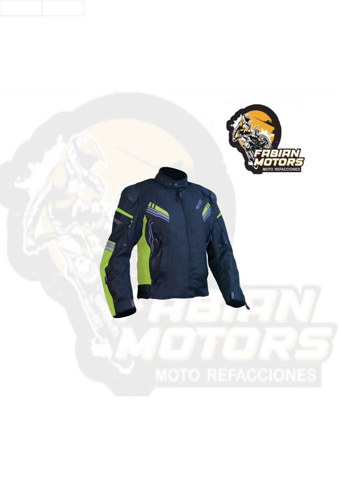 CHAMARRA PARA MOTOCICLISTA TECHX2 SP-1313 "JACKET 3" NEGRO/NEON TALLA: CH