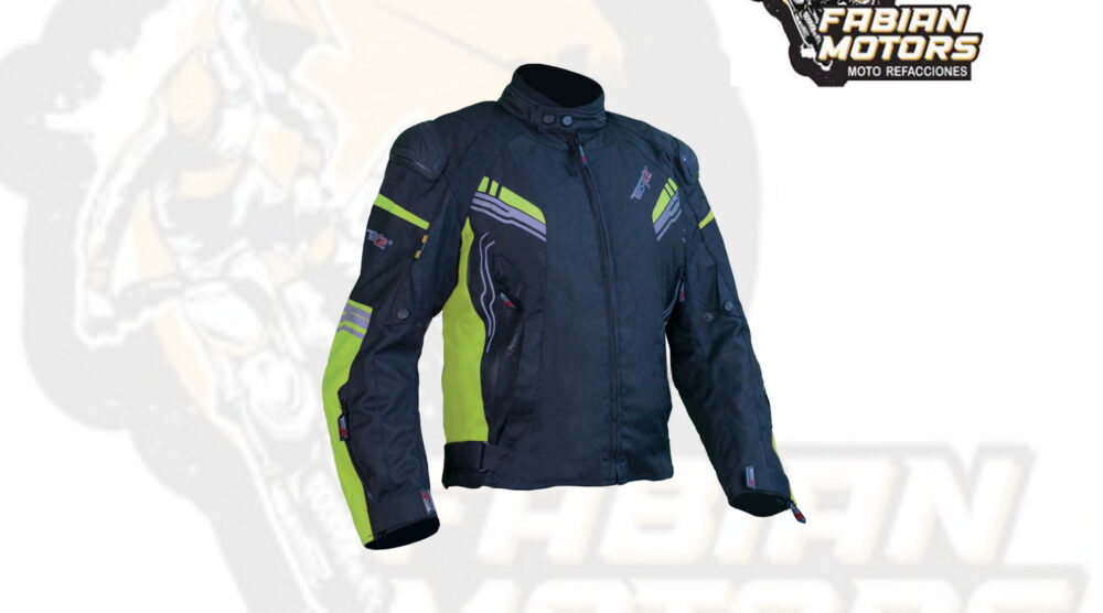 CHAMARRA PARA MOTOCICLISTA TECHX2 SP-1313 "JACKET 3" NEGRO/NEON TALLA: EG