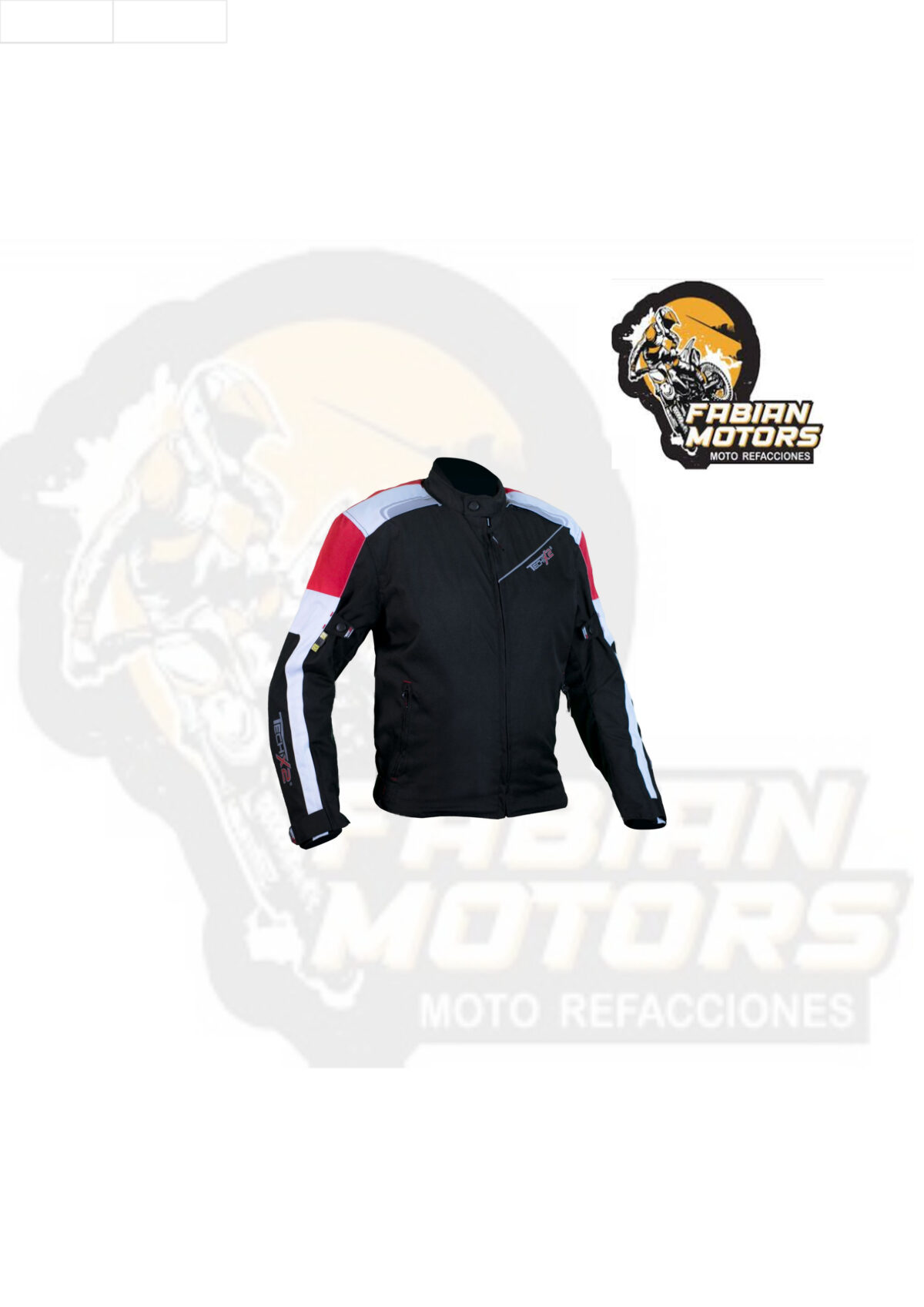 CHAMARRA PARA MOTOCICLISTA TECHX2 SP-1312 "JACKET 2" NEGRO/ROJO/BLANCO TALLA: M (DE 1 A 4 PIEZAS)