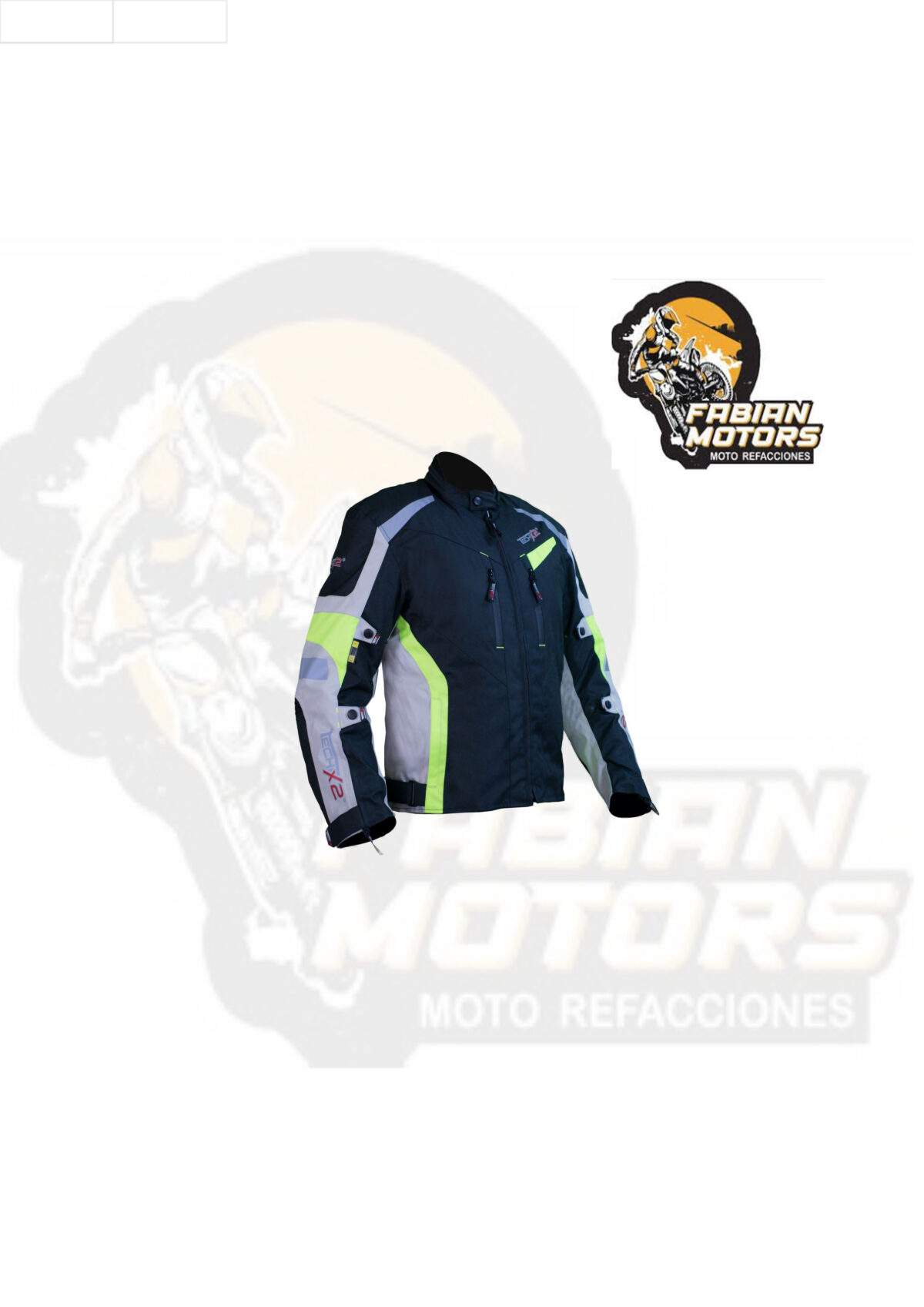 CHAMARRA PARA MOTOCICLISTA TECHX2 SP-1308 NEGRO/GRIS/NEON G