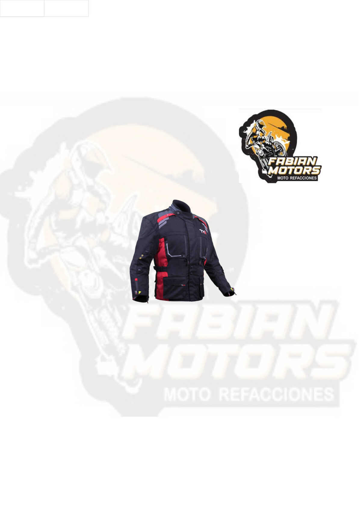 CHAMARRA PARA MOTOCICLISTA TECHX2 SP-1343 NEGRA/ROJA TALLA: CH (DE 1 A 4 PIEZAS)