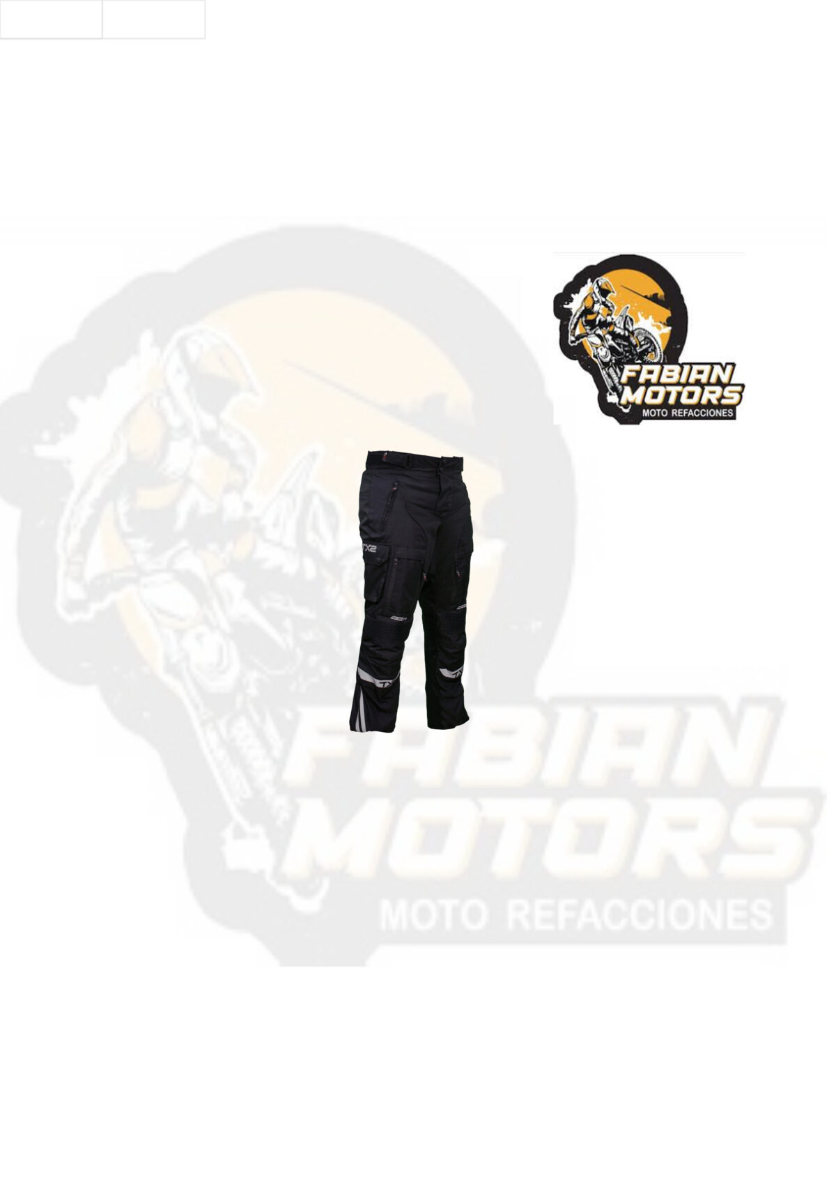 PANTALÓN PARA MOTOCICLISTA TECHX2 VISION NEGRO TALLA: EEEG (DE 1 A 4 PIEZAS)