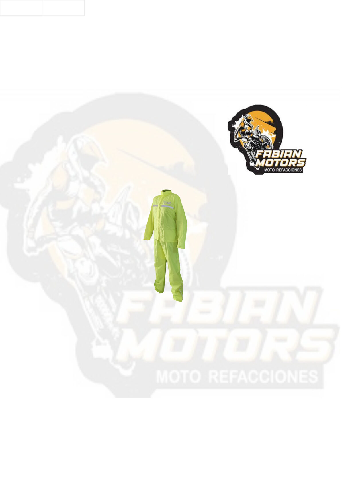 IMPERMEABLE TECHX2 RS30 /AMARILLO FLUORESCENTE C/ REFLEJANTE EN AMBAS PIERNAS, ESPALDA Y MANGAS TALLA: M (JUEGO) (DE 1 A 9 JUEGOS)