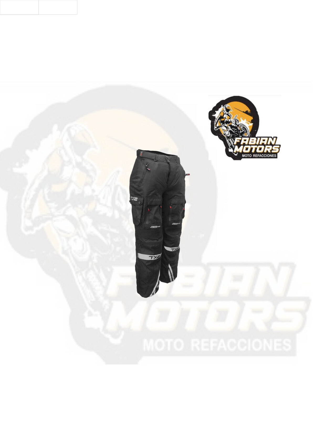 PANTALÓN PARA MOTOCICLISTA MUJER TECHX2 VISION NEGRO TALLA: CH (DE 1 A 4 PIEZAS)