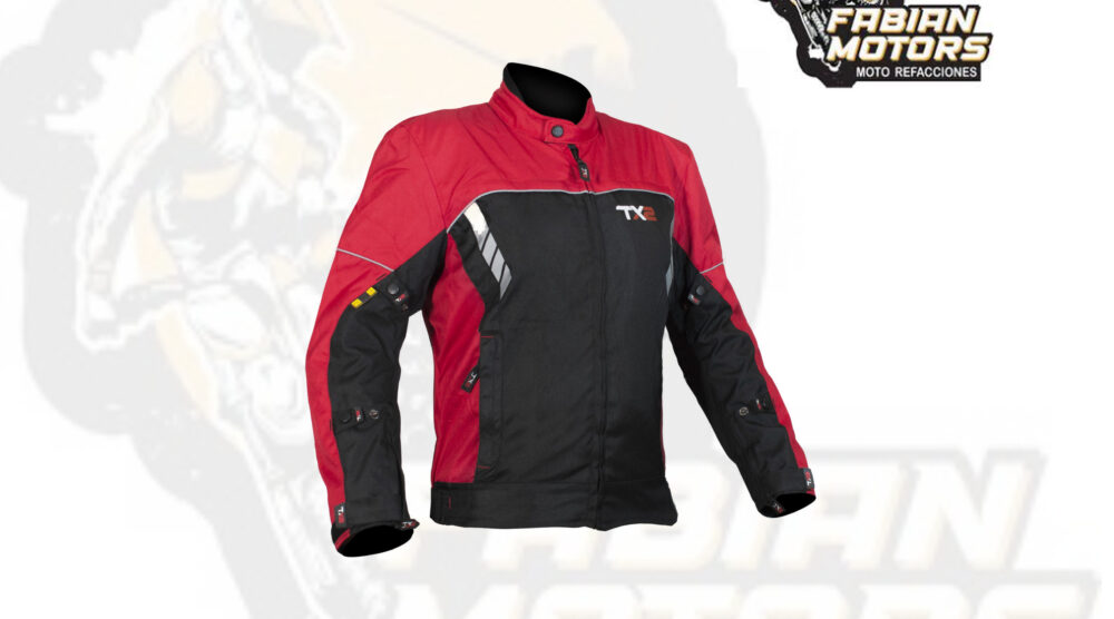 CHAMARRA PARA MOTOCICLISTA TECHX2 NOVUS NEGRA/ROJO TALLA: M (DE 1 A 4 PIEZAS)