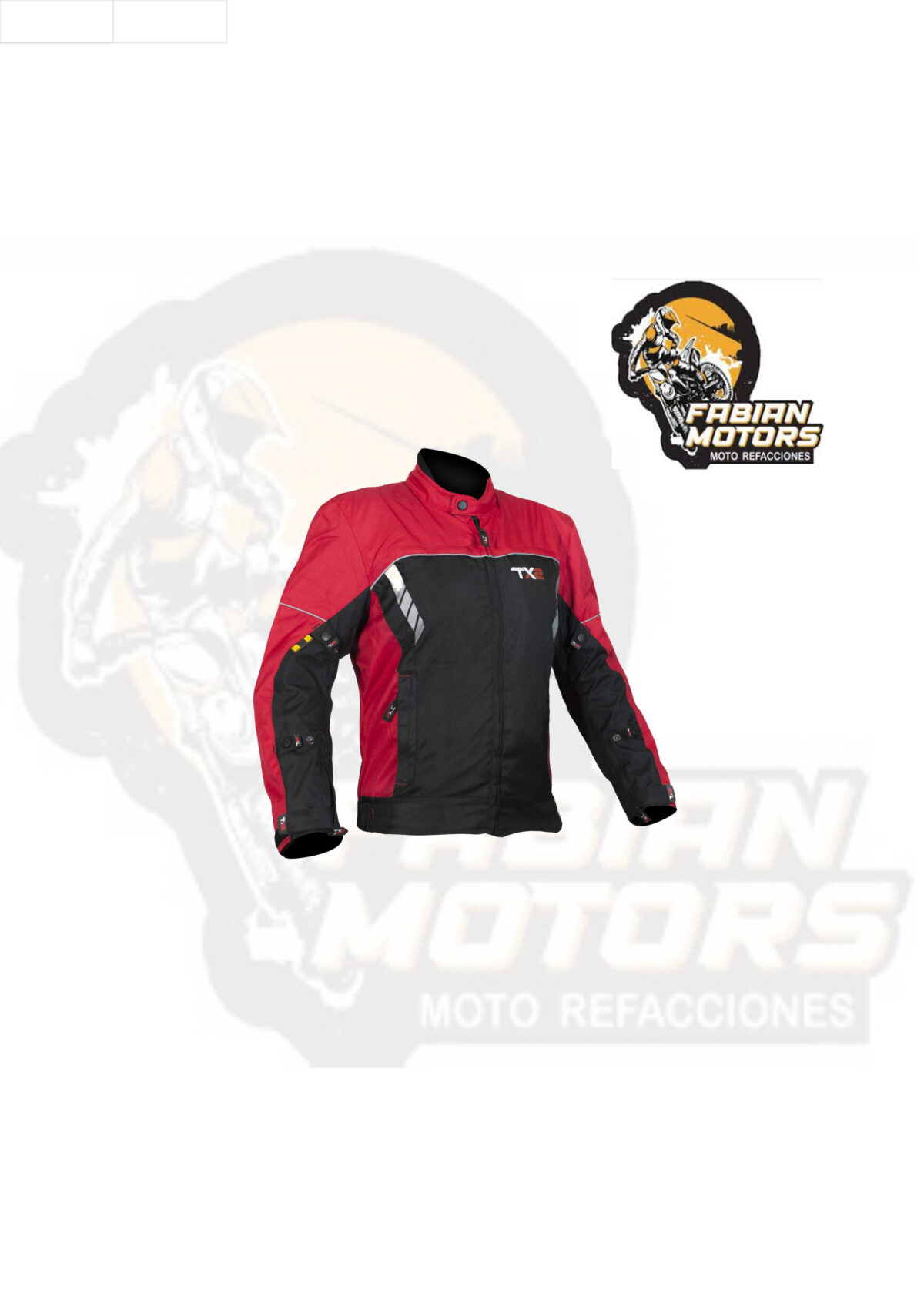 CHAMARRA PARA MOTOCICLISTA TECHX2 NOVUS NEGRA/ROJO TALLA: G (DE 1 A 4 PIEZAS)