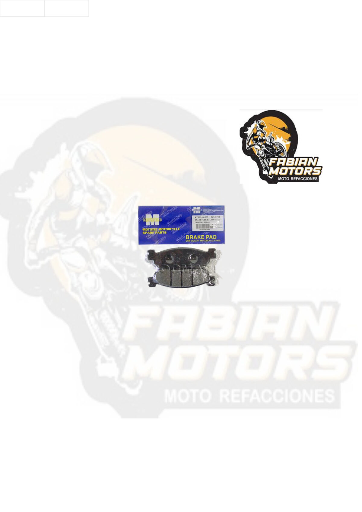 BALATAS OMOTO FRENO DISCO DELANTERAS P/ CRYPTON-110 (JUEGO)