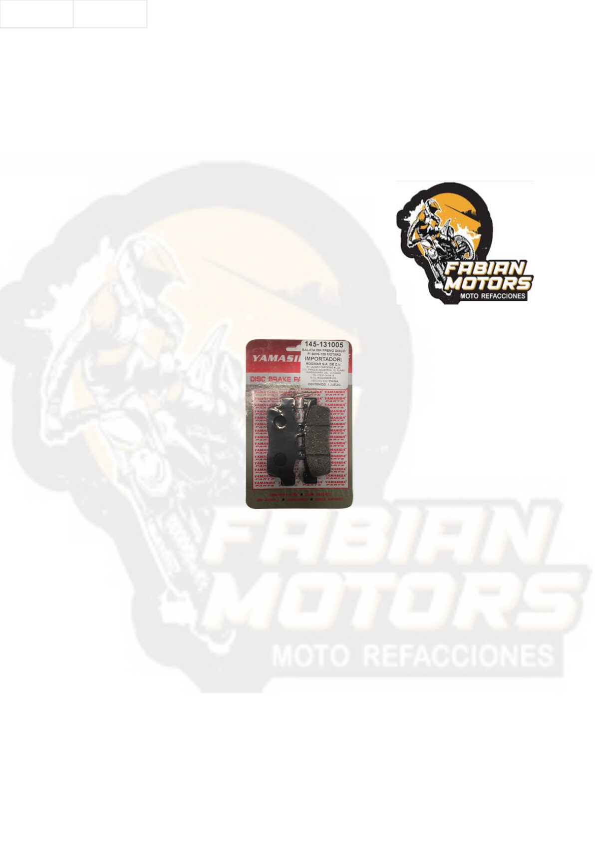 BALATAS ISK FRENO DISCO DELANTERAS P/ BWS-125 MOTARD (JUEGO) TWN