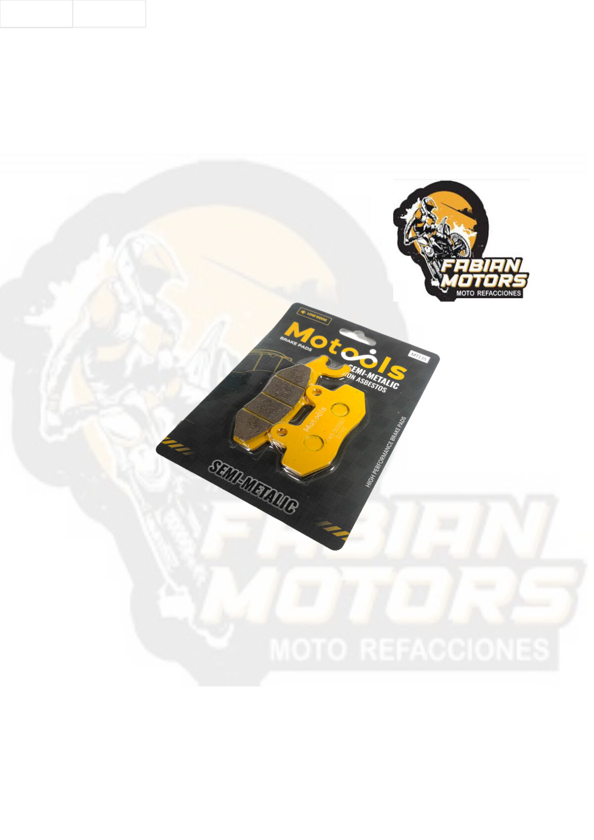 BALATAS DISCO DELANTERAS MOTOOLS (135) P/ DM-150, P/ DM-200 SPORT, P/ VORT-X 250, P/ DM250, P/ DM-150 SPORT, P/ RM150 ROJA, P/ 250SZ, P/ DM200, P/ VORT-X 200 (JUEGO)