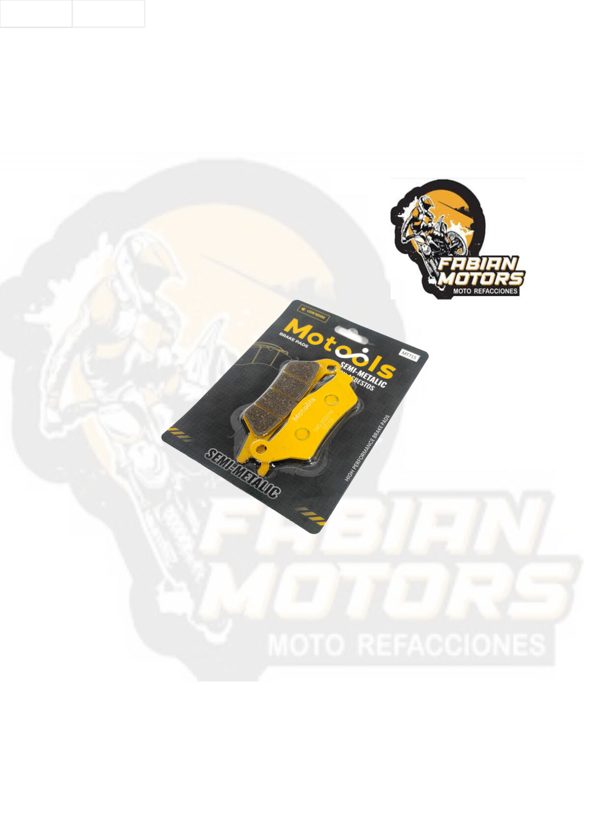 BALATAS DISCO DELANTERAS MOTOOLS (715) P/ CB1, P/ CBF-125 UNICORN, P/ HUNK 150, P/ HUNK 160R, 
P/ IGNITOR 125 (JUEGO)