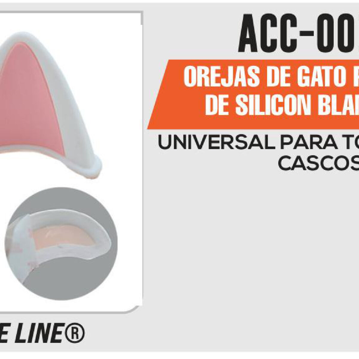 OREJAS DE GATO PARA CASCO DE SILICON BLANCO/ROSA