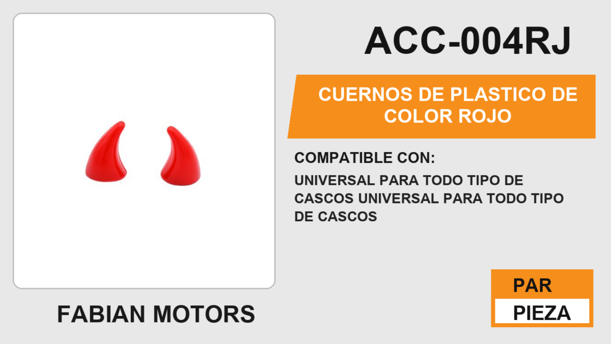 CUERNOS DE PLASTICO DE COLOR ROJO