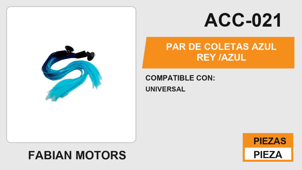 PAR DE COLETAS AZUL REY /AZUL