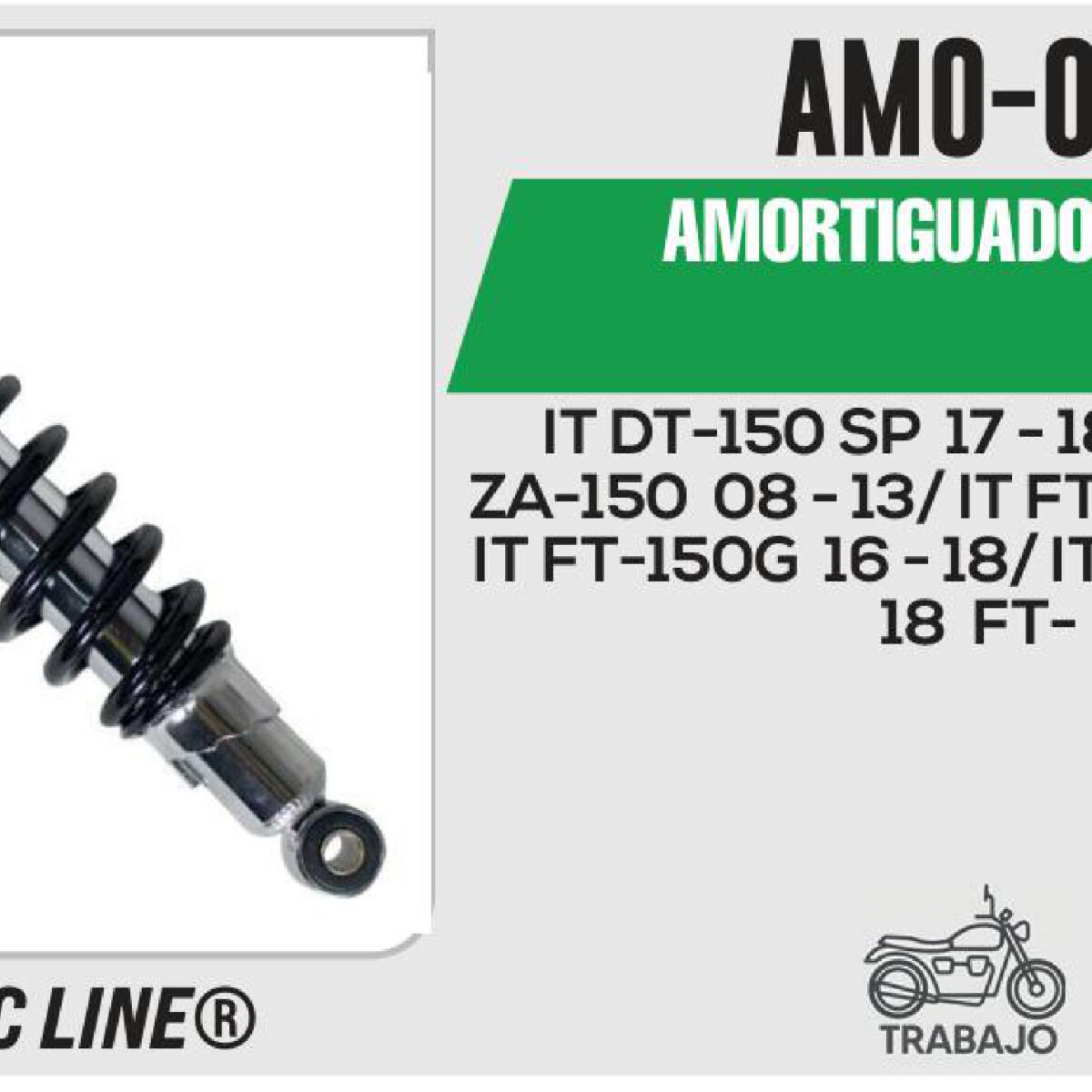 AMORTIGUADOR NEGRO / 32cm CON BUJE