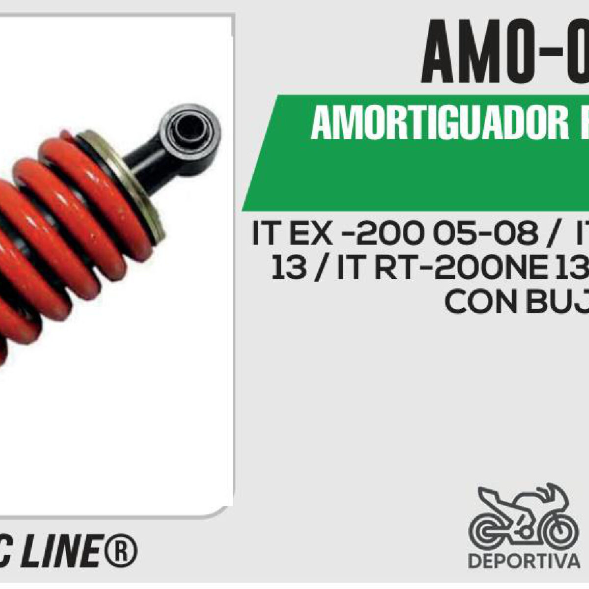 AMORTIGUADOR ROJO LARGO / 245mm CON BUJE