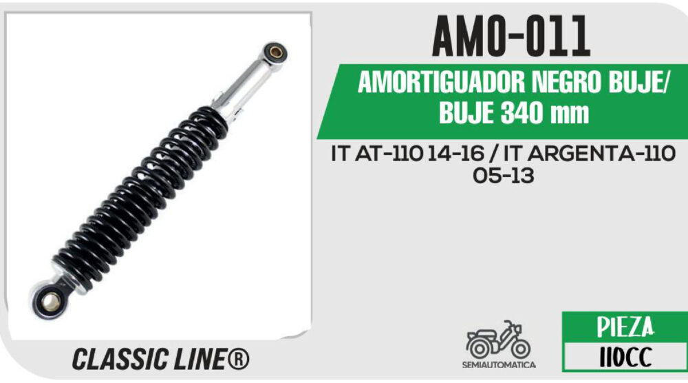 AMORTIGUADOR CROMADO / BUJE 34cm