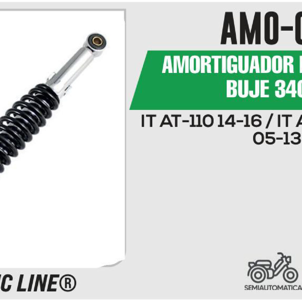 AMORTIGUADOR CROMADO / BUJE 34cm