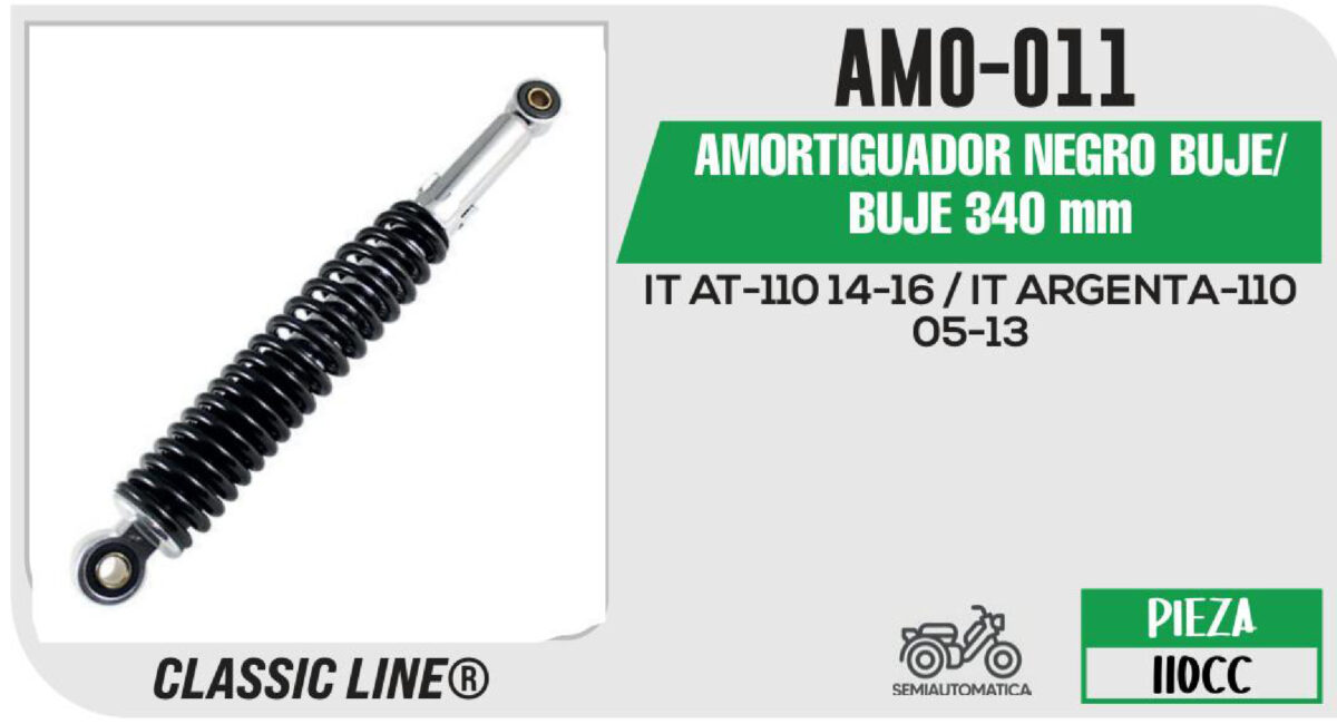 AMORTIGUADOR CROMADO / BUJE 34cm