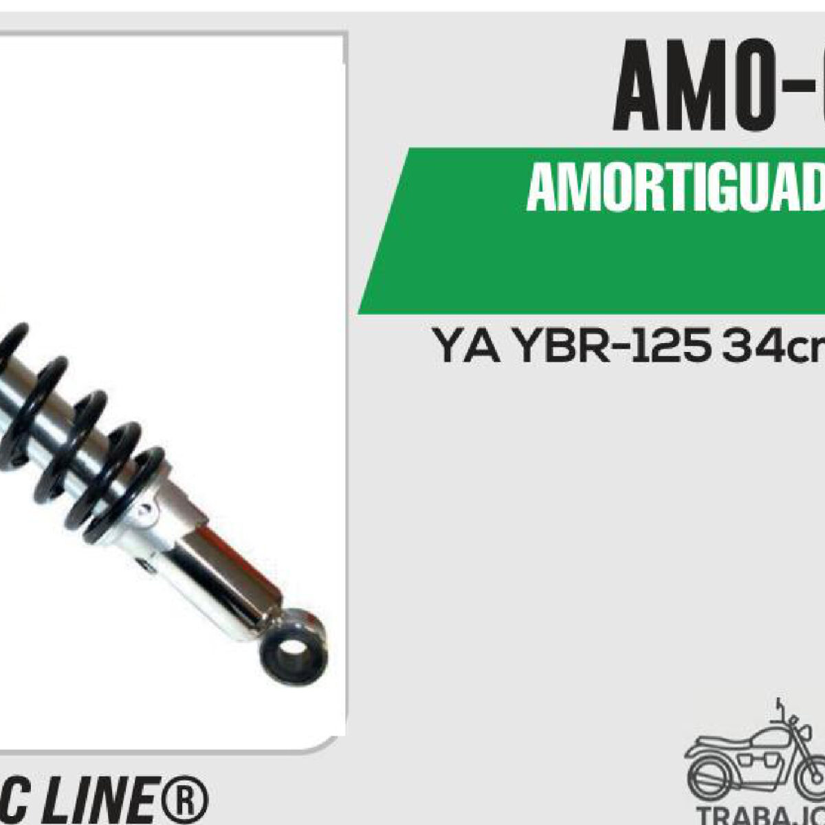 AMORTIGUADOR NEGRO 34cm CON BUJE
