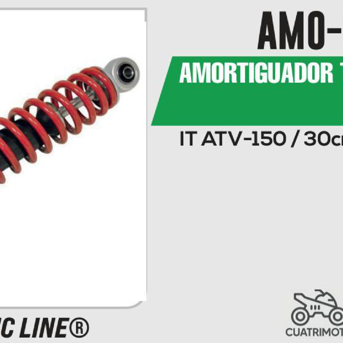 AMORTIGUADOR ROJO C/NEGRO / 30cm CON BUJE