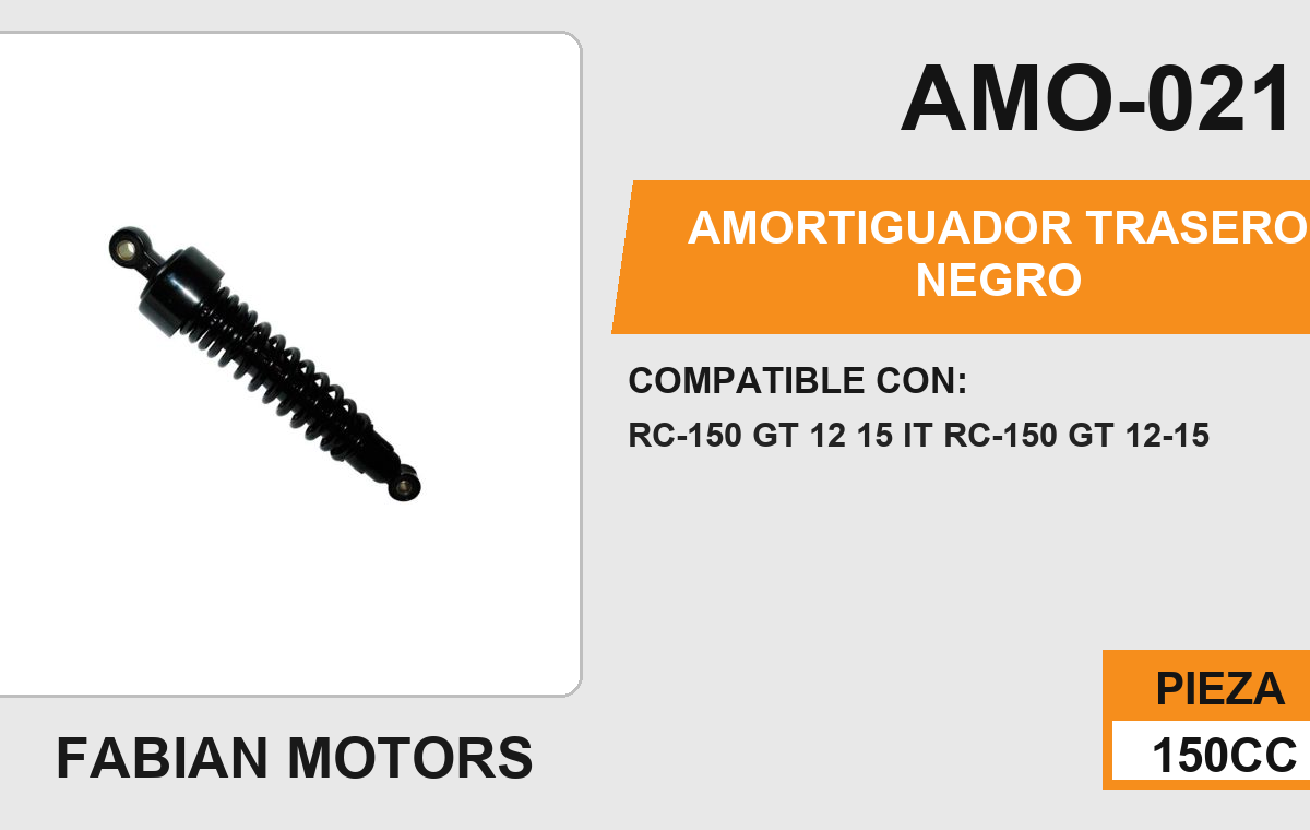 AMORTIGUADOR NEGRO / 31cm CON BUJE