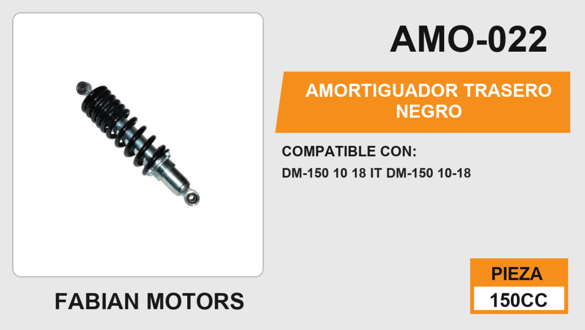 AMORTIGUADOR NEGRO / 32cm CON BUJE