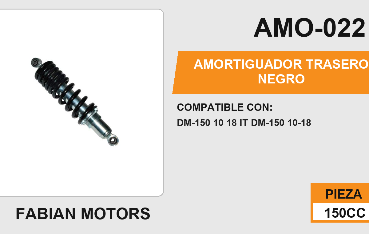 AMORTIGUADOR NEGRO / 32cm CON BUJE