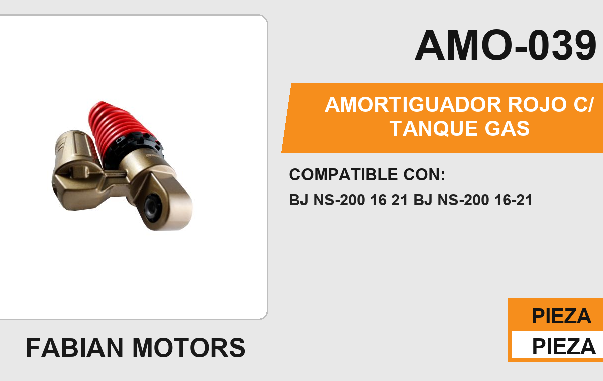 AMORTIGUADOR ROJO C/ TANQUE GAS