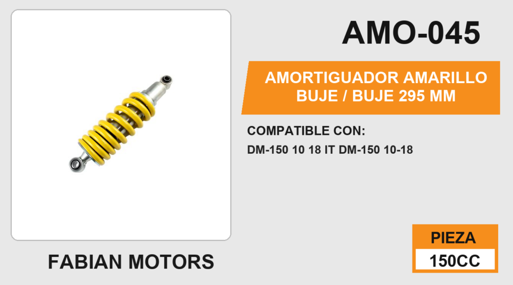 AMORTIGUADOR AMARILLO BUJE 295mm