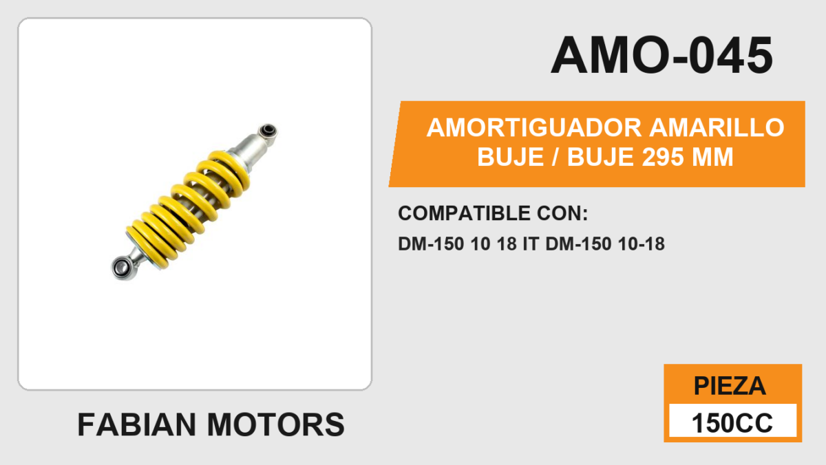 AMORTIGUADOR AMARILLO BUJE 295mm