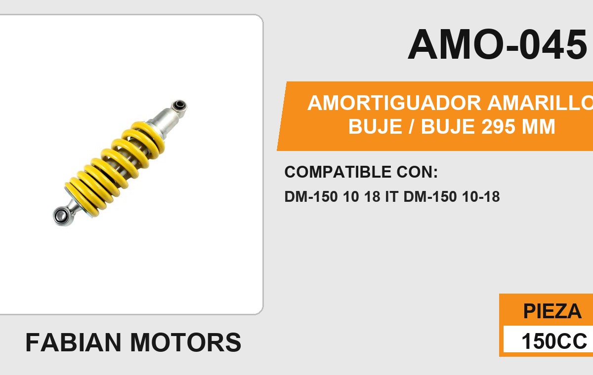 AMORTIGUADOR AMARILLO BUJE 295mm