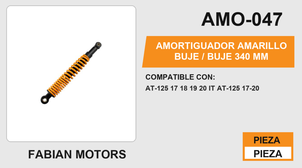 AMORTIGUADOR AMARILLO BUJE / BUJE 340mm