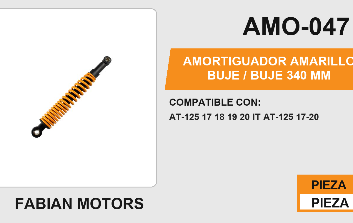 AMORTIGUADOR AMARILLO BUJE / BUJE 340mm