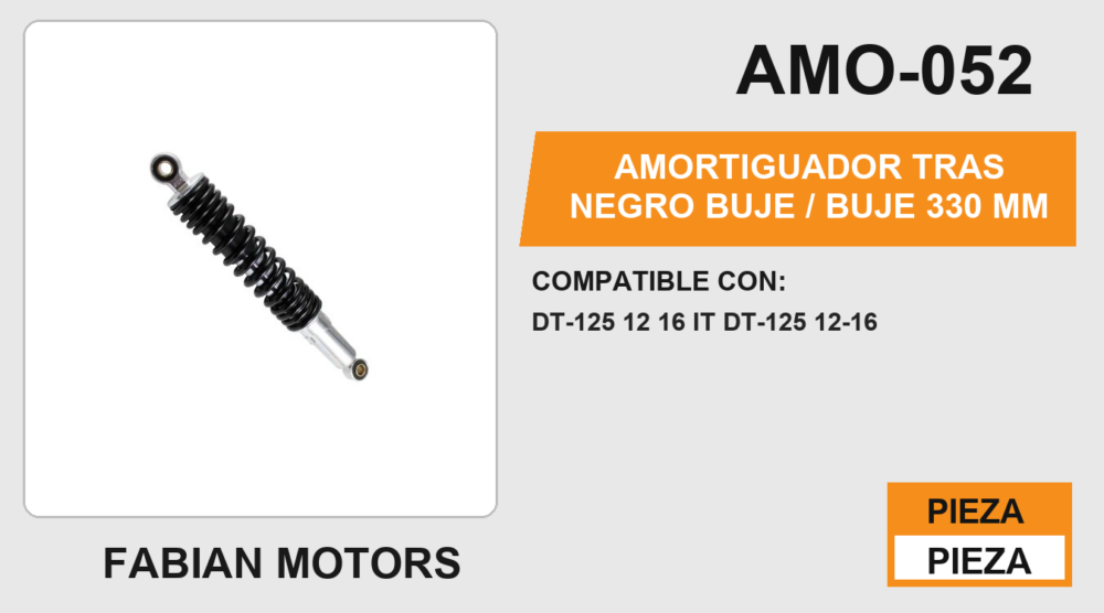 AMORTIGUADOR NEGRO BUJE 330mm
