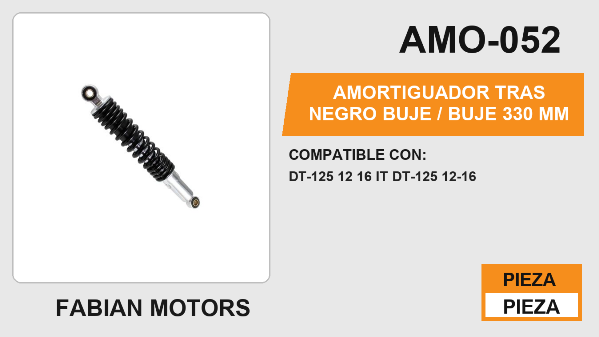 AMORTIGUADOR NEGRO BUJE 330mm