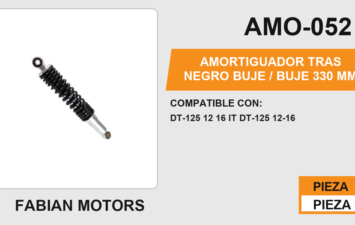 AMORTIGUADOR NEGRO BUJE 330mm
