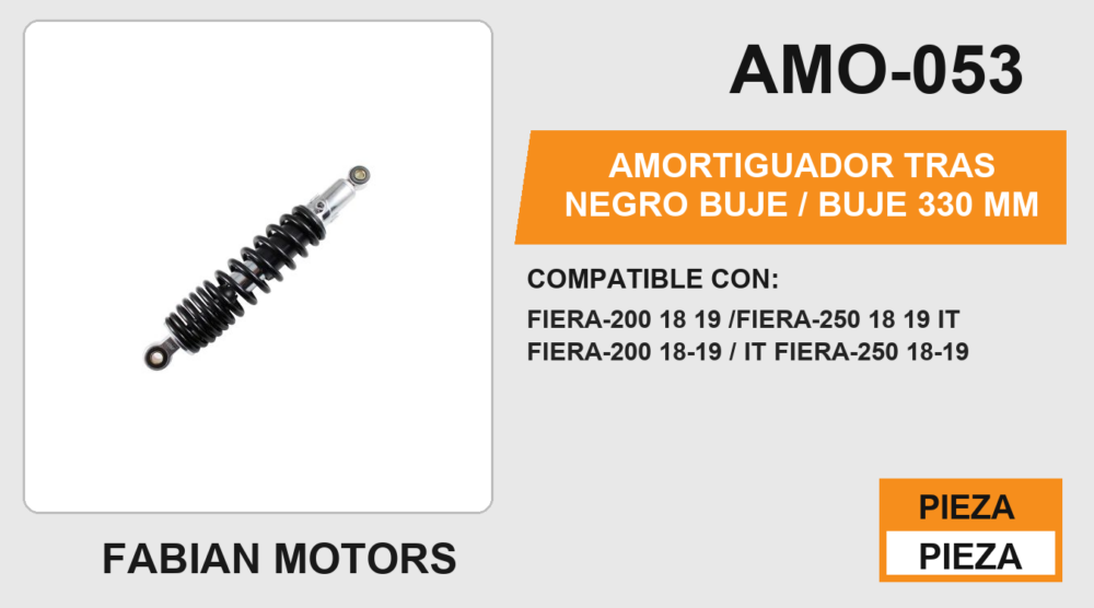AMORTIGUADOR NEGRO BUJE / BUJE 330mm