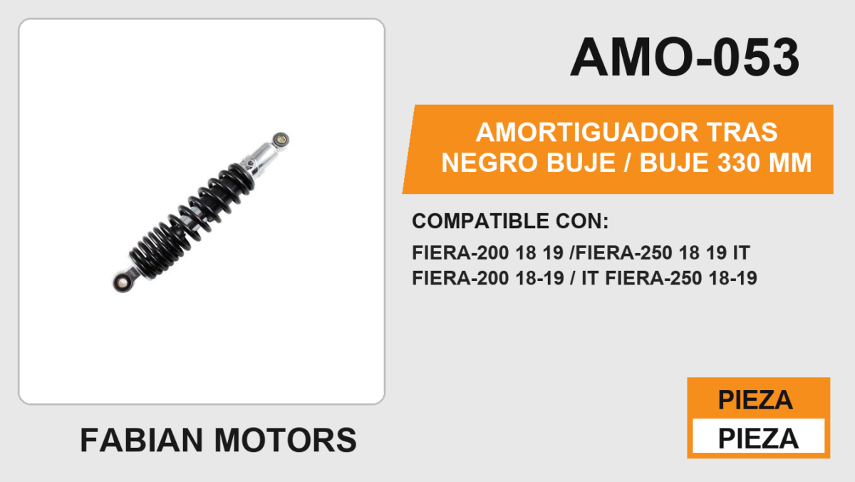AMORTIGUADOR NEGRO BUJE / BUJE 330mm