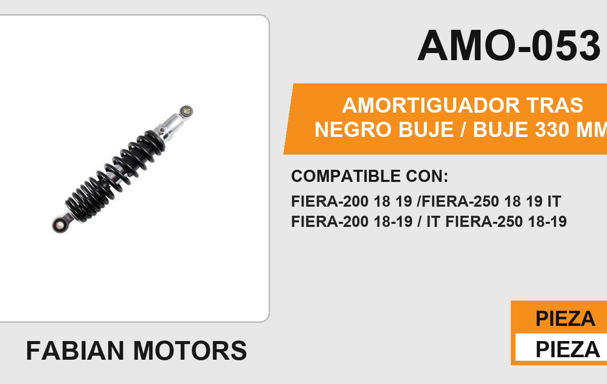 AMORTIGUADOR NEGRO BUJE / BUJE 330mm