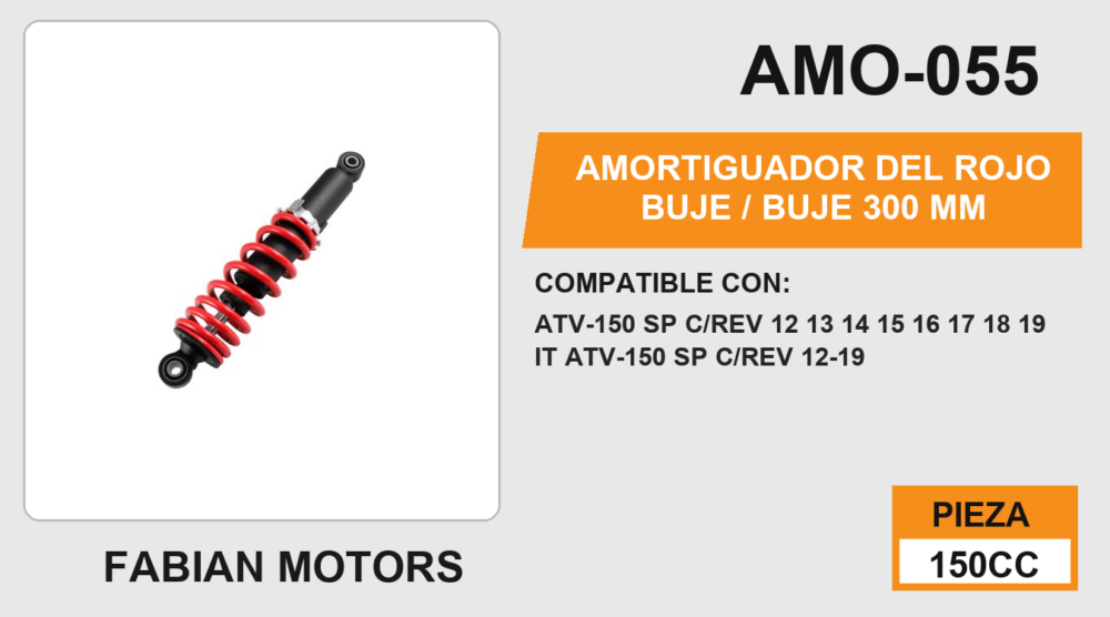 AMORTIGUADOR ROJO BUJE 300mm