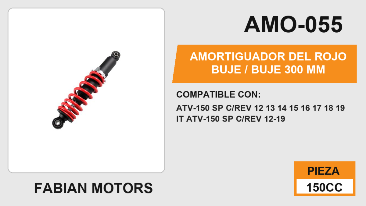 AMORTIGUADOR ROJO BUJE 300mm
