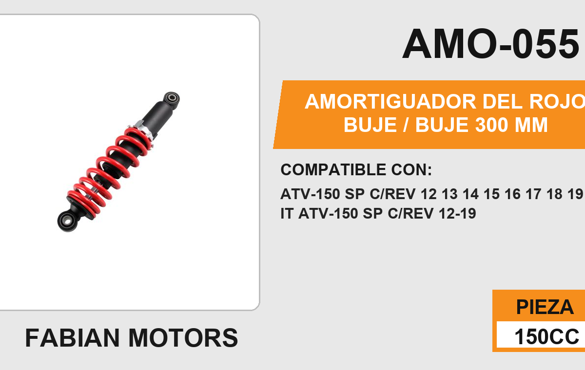 AMORTIGUADOR ROJO BUJE 300mm