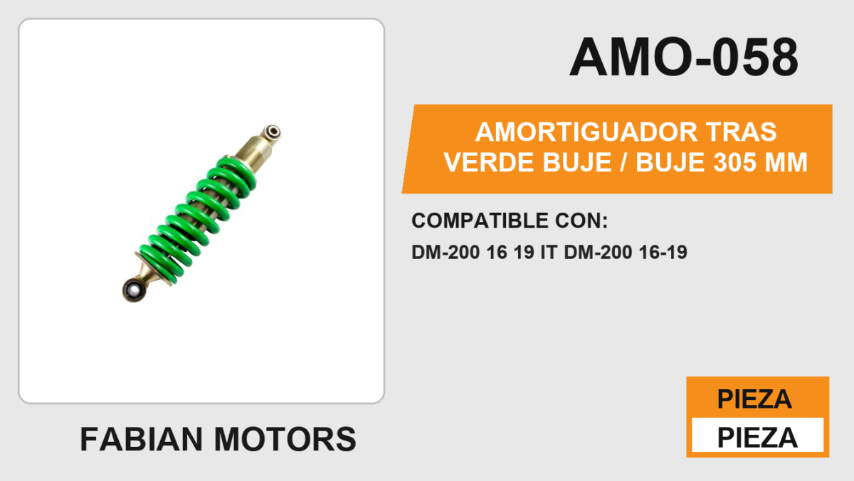 AMORTIGUADOR VERDE BUJE / BUJE 305mm