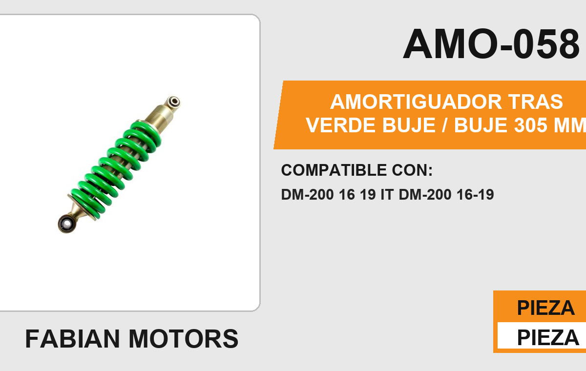 AMORTIGUADOR VERDE BUJE / BUJE 305mm