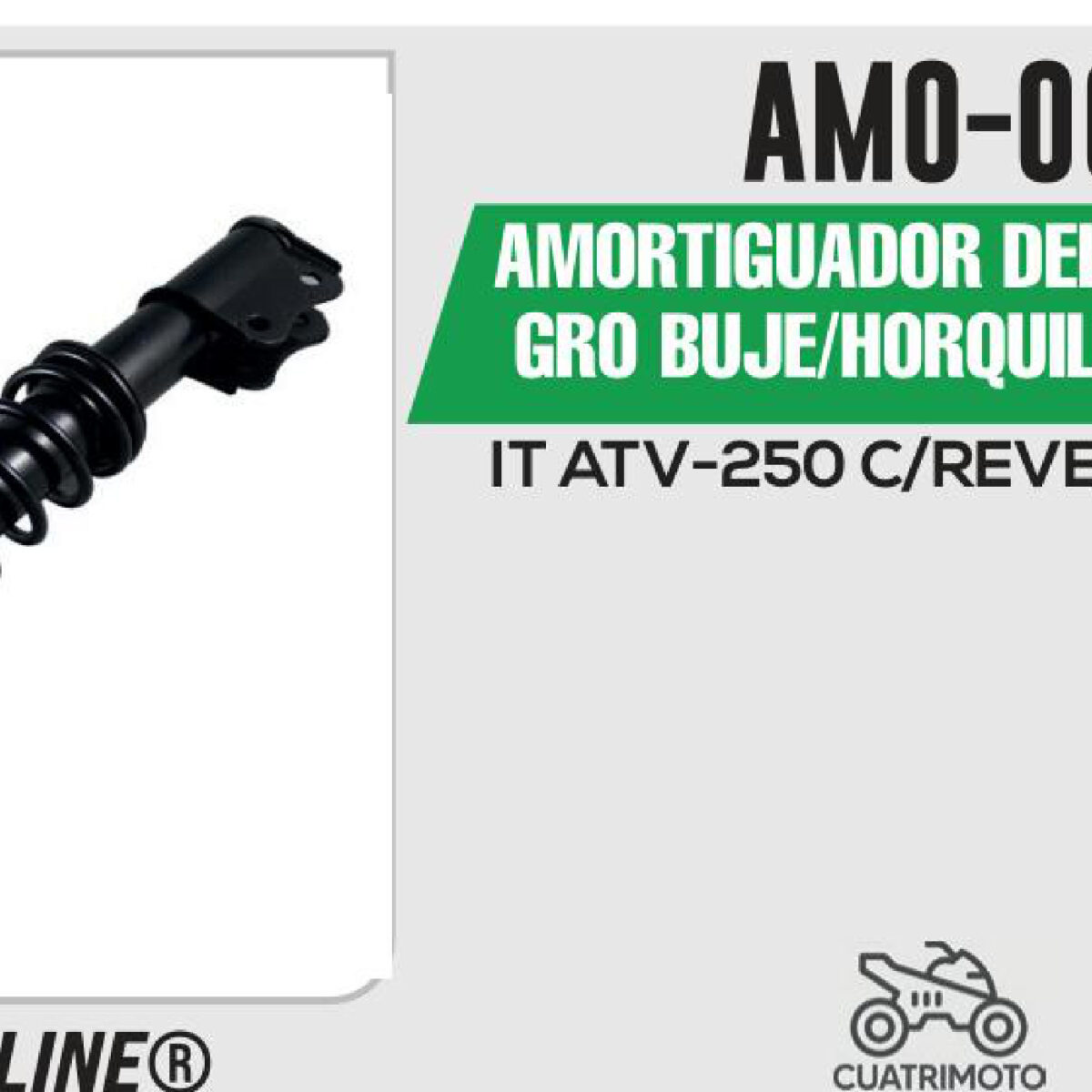 AMORTIGUADOR DELANTERO NEGRO BUJE/HORQUILLA 456mm