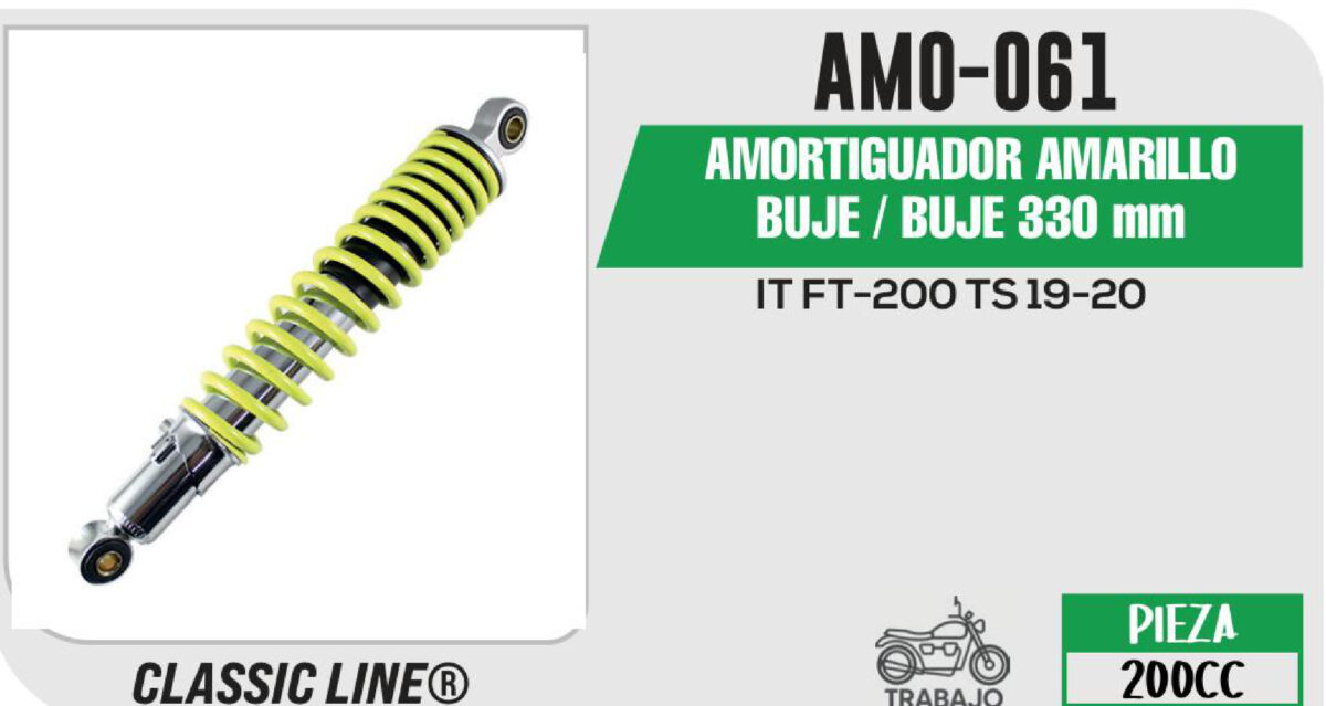 AMORTIGUADOR AMARILLO BUJE 330mm