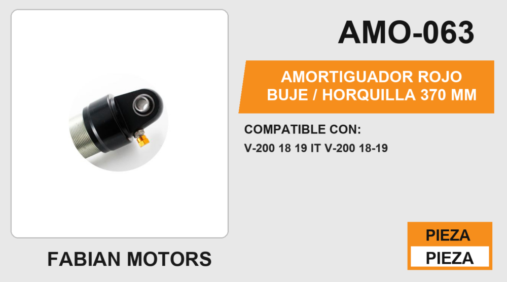 AMORTIGUADOR ROJO BUJE / HORQUILLA 370mm
