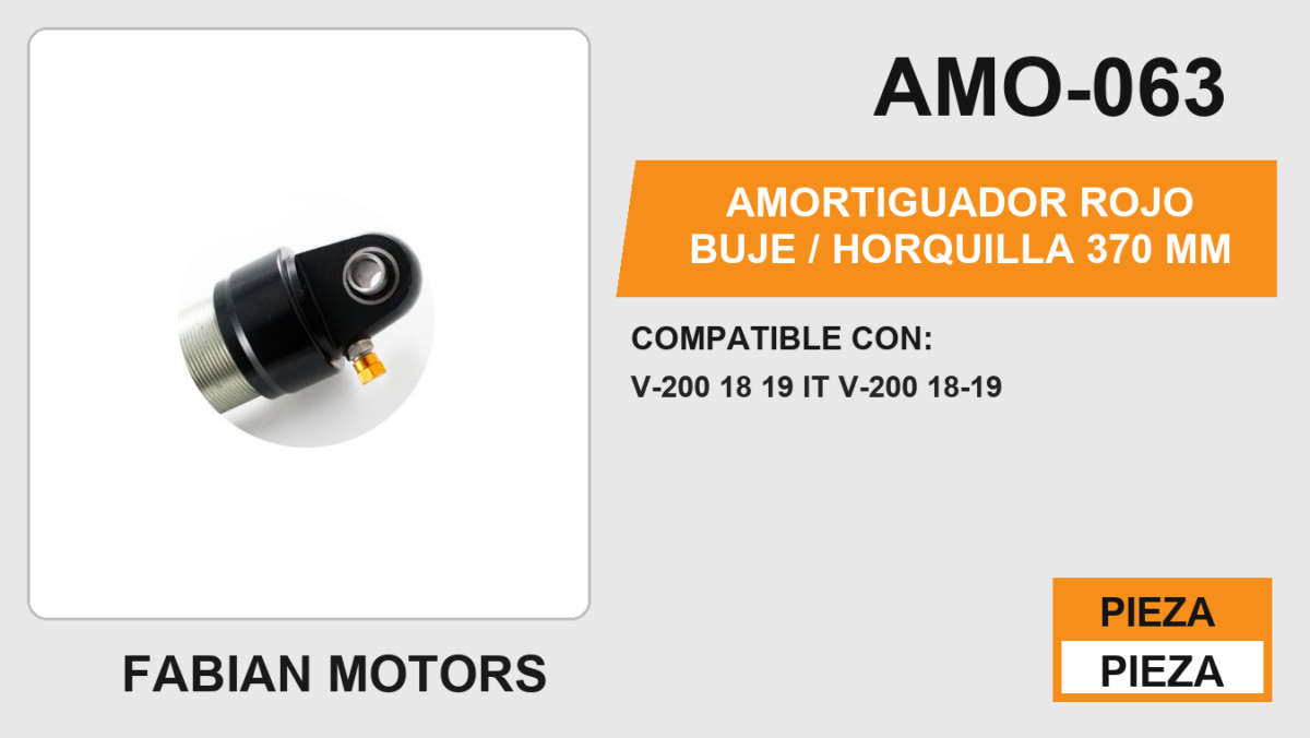 AMORTIGUADOR ROJO BUJE / HORQUILLA 370mm